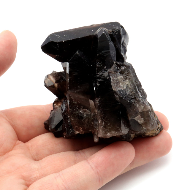 モリオン 黒水晶 原石 クラスター ポイント 山東省産 145g 1点物 浄化