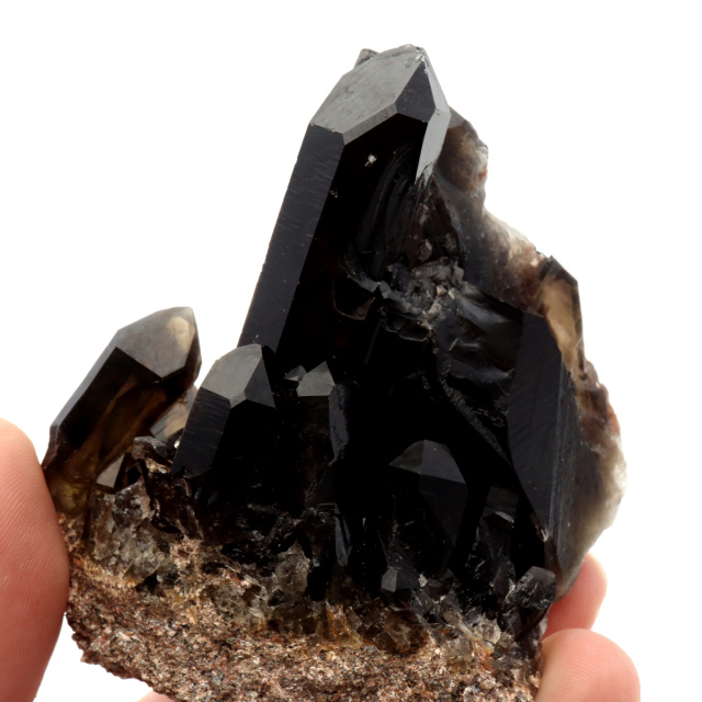 モリオン 黒水晶 原石 クラスター ポイント 山東省産 131g 1点物 浄化