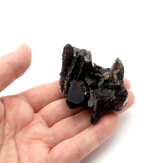 モリオン 黒水晶 原石 クラスター ポイント 山東省産 72g 1点物 浄化