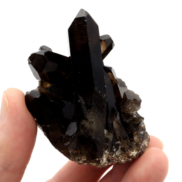モリオン 黒水晶 原石 クラスター ポイント 山東省産 105g 1点物 浄化