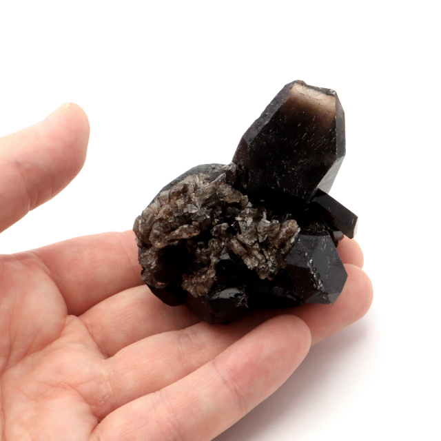 モリオン 黒水晶 原石 クラスター ポイント 山東省産 106g 1点物 浄化