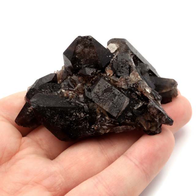 モリオン 黒水晶 原石 クラスター ポイント 山東省産 74g 1点物 浄化