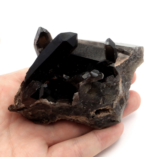 モリオン 黒水晶 原石 クラスター ポイント 山東省産 213g 1点物 浄化