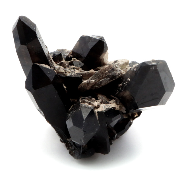 モリオン 黒水晶 原石 クラスター ポイント 山東省産 303g 1点物 浄化