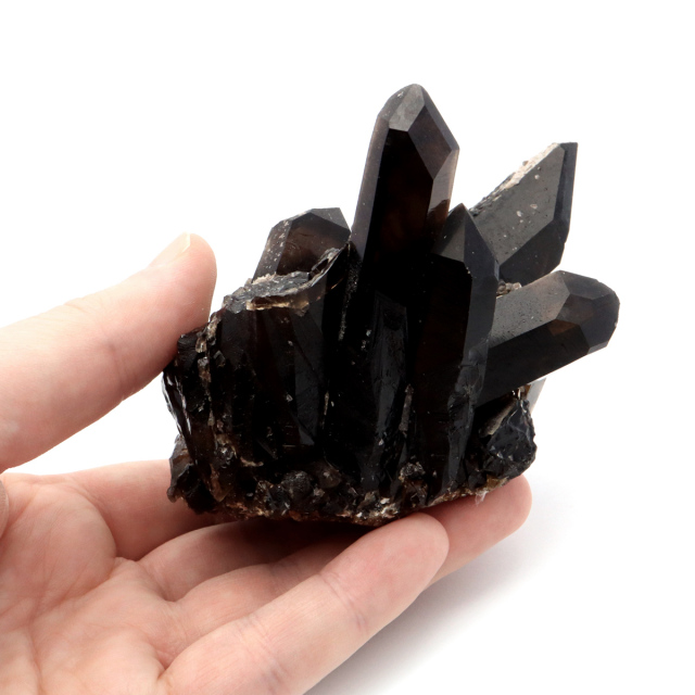 モリオン 黒水晶 原石 クラスター ポイント 山東省産 303g 1点物 浄化