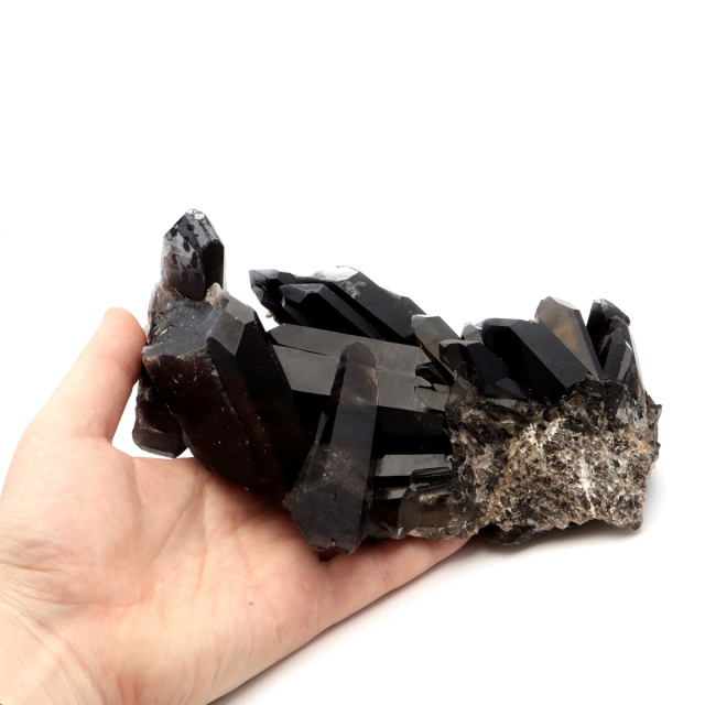 モリオン 黒水晶 原石 クラスター ポイント 山東省産 1.1kg 1点物 浄化