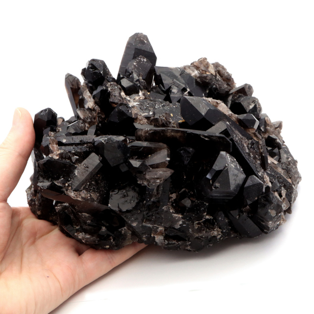 モリオン 黒水晶 原石 クラスター ポイント 山東省産 2.3kg 1点物 浄化
