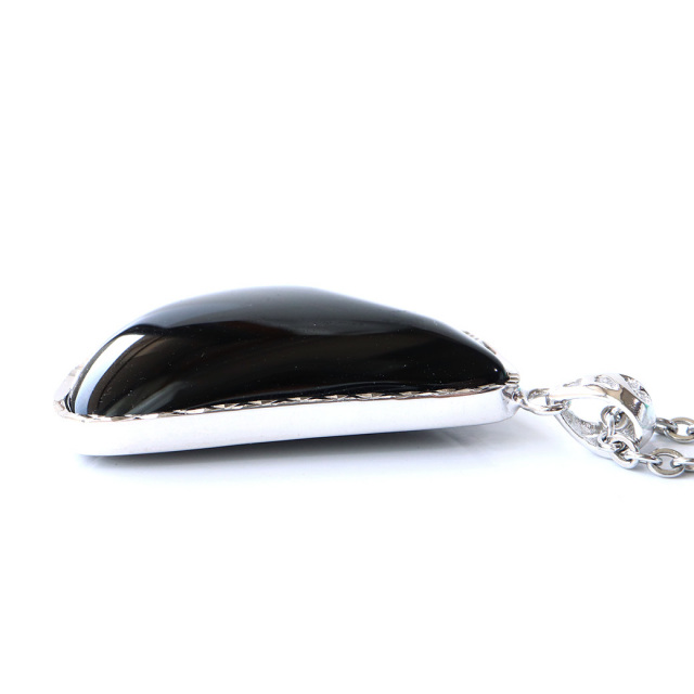 モリオン ペンダント 黒水晶 光を全く通さない高品質 Silver925 サージカルステンレス製チェーン付き