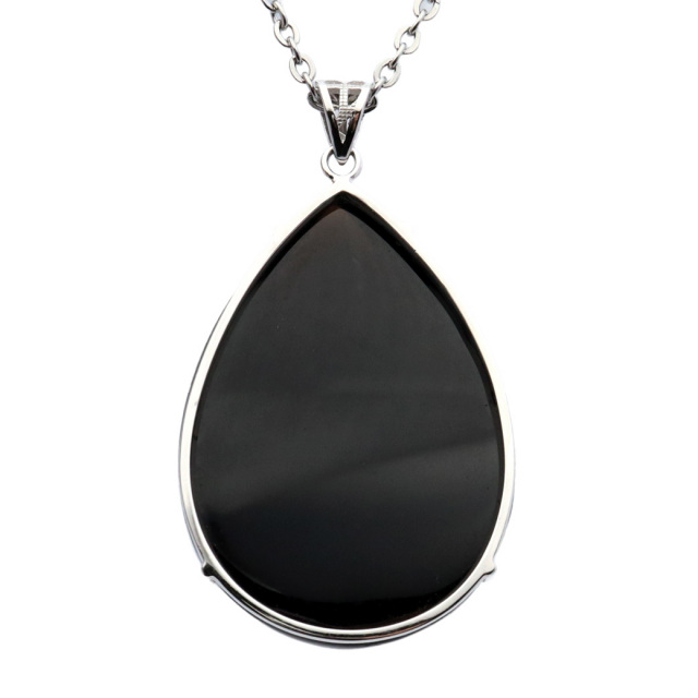 モリオン ネックレス 天然石 ペンダント トップ Lサイズ 大きめ メンズ 本物 男性 黒水晶 1点もの パワーストーン Silver925