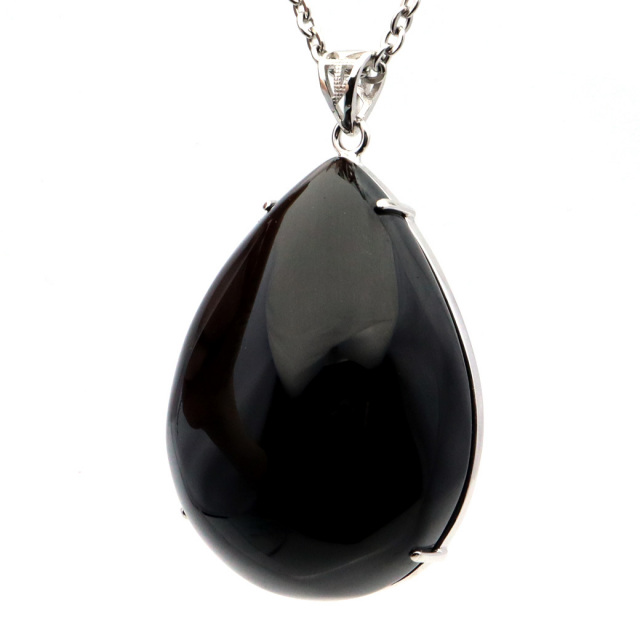 モリオン ネックレス 天然石 ペンダント トップ Lサイズ 大きめ