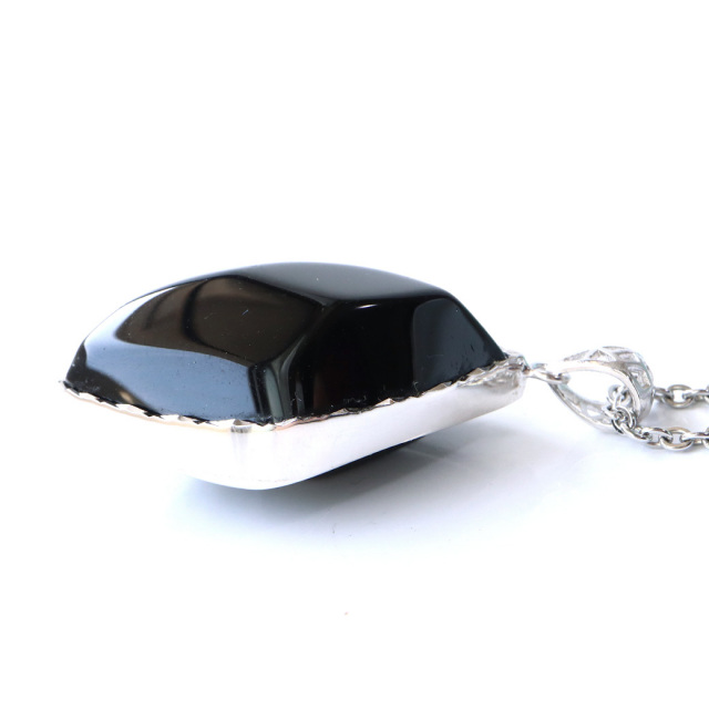 モリオン ペンダント 黒水晶 光を全く通さない高品質 Silver925 サージカルステンレス製チェーン付き