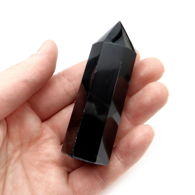 モリオン 黒水晶 六角柱 ポイント 山東省産 浄化 魔除け 天然石 パワーストーン 高さ80mm前後