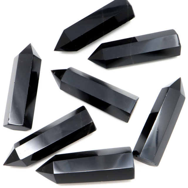 モリオン 黒水晶 六角柱 ポイント 山東省産 浄化 魔除け 天然石  