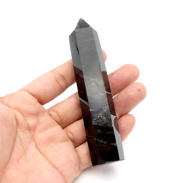 モリオン 黒水晶 六角柱 ポイント 山東省産 浄化 魔除け 天然石