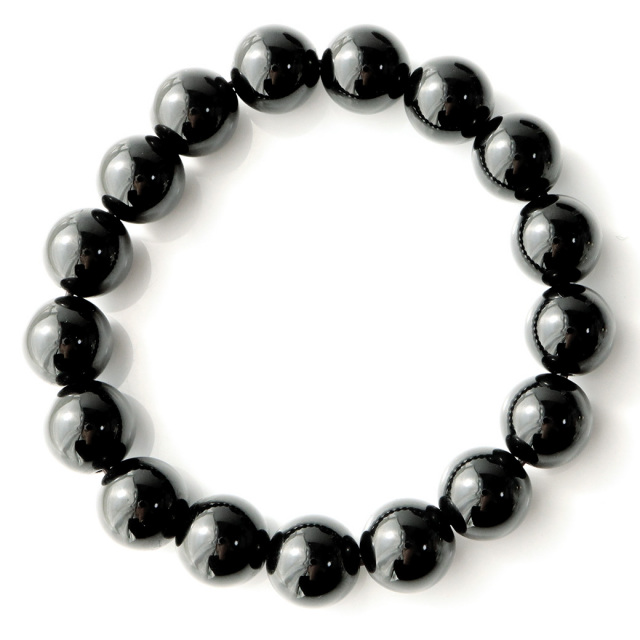 モリオン （黒水晶） ブレスレット 12mm チベット産 光が全く透けない 本物