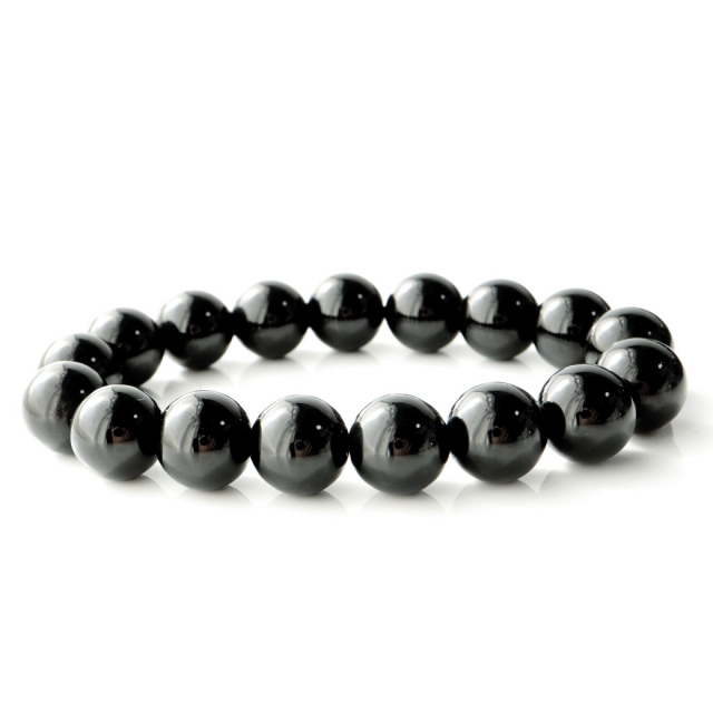 モリオン （黒水晶） ブレスレット 12mm チベット産 光が全く透けない 本物
