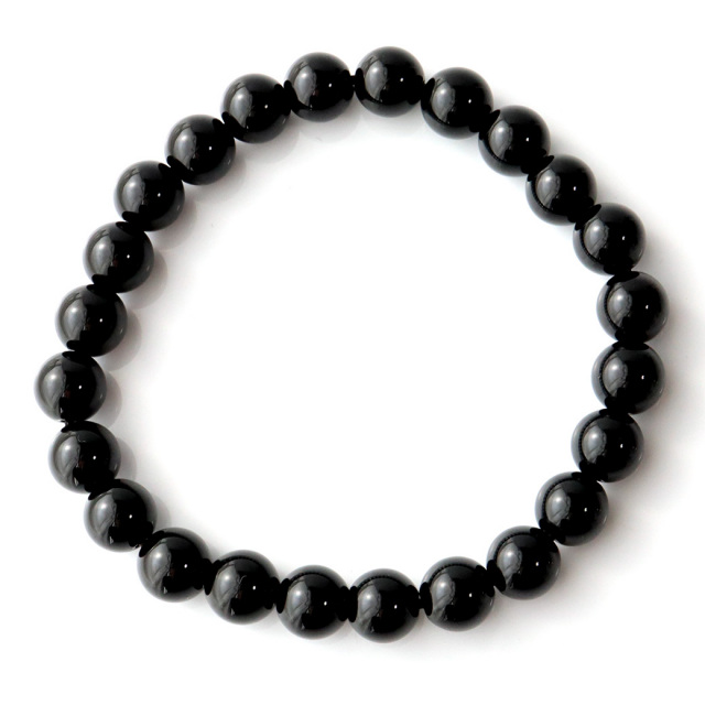 モリオン （黒水晶） ブレスレット 8mm チベット産 光が全く透けない 本物