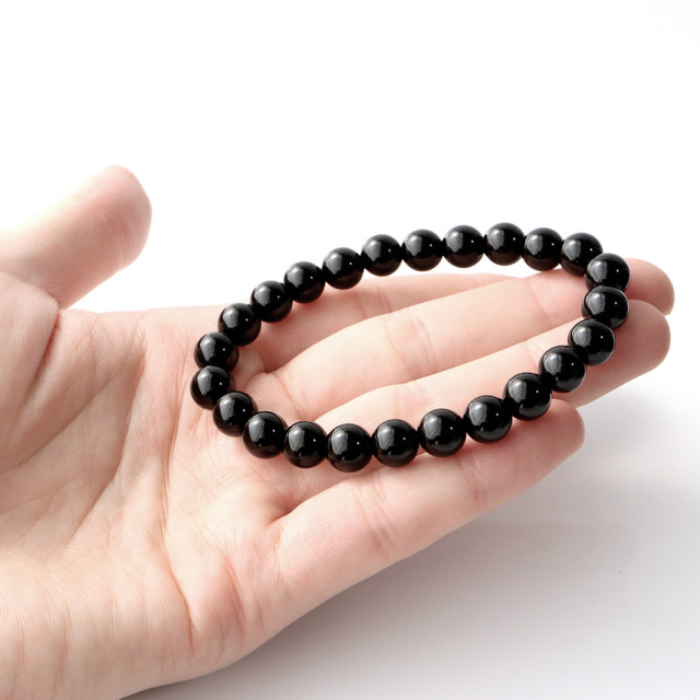 モリオン （黒水晶） ブレスレット 8mm チベット産 光が全く透けない 本物