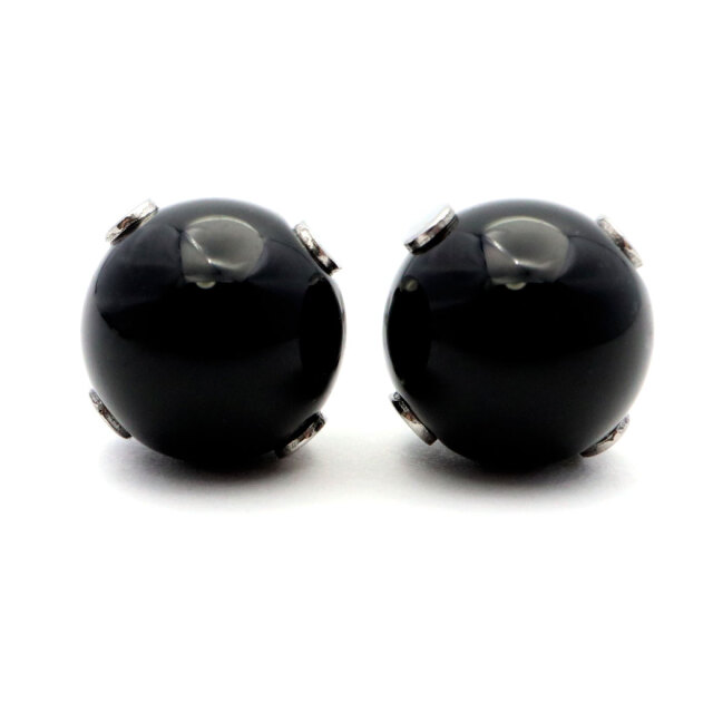 モリオン ピアス レディース メンズ スタッドピアス 8mm  天然石 パワーストーン おしゃれ かわいい 金属アレルギー