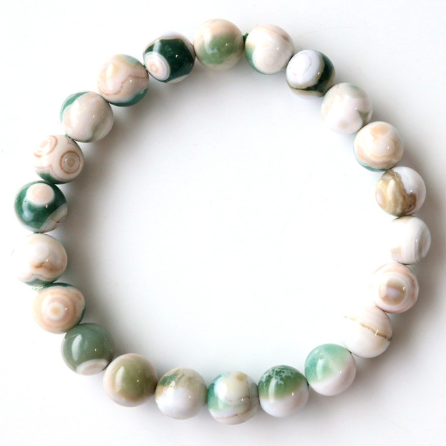 自然が創った芸術！！　オーシャンジャスパー　ブレスレット　③ピンク系 オーシャンジャスパー ブレスレット 8.5mm 天然石 1点物