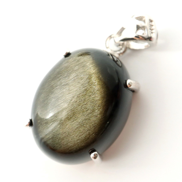ゴールデンシャイン オブシディアン ペンダント Silver925 天然石 1点物