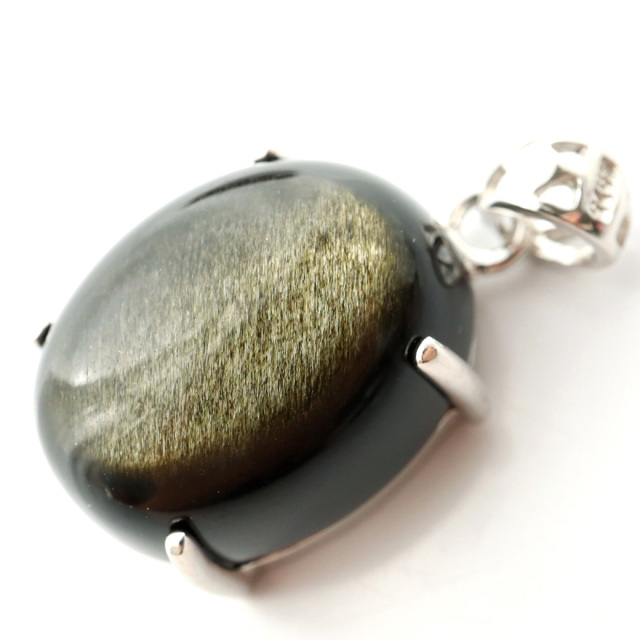 ゴールデンシャイン オブシディアン ペンダント Silver925 天然石 1点物