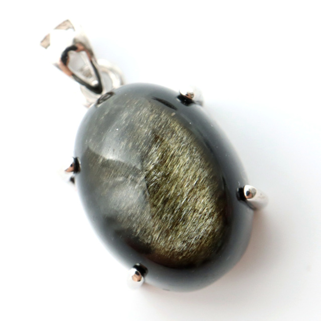 ゴールデンシャイン オブシディアン ペンダント Silver925 天然石 1点物