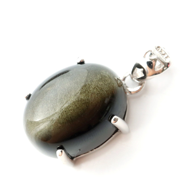 ゴールデンシャイン オブシディアン ペンダント Silver925 天然石 1点物