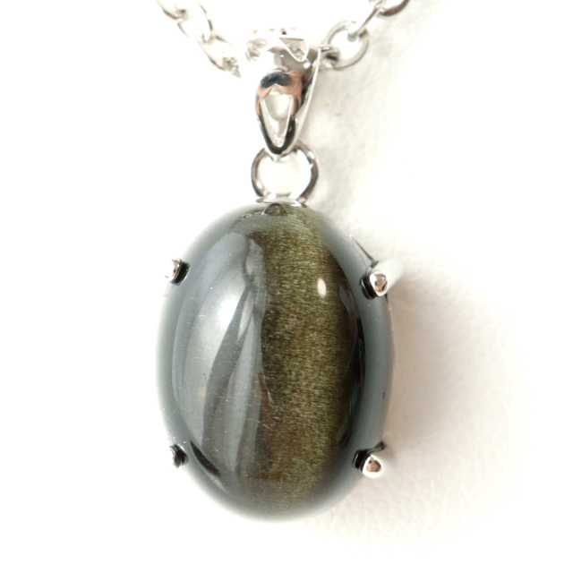 ゴールデンシャイン オブシディアン ペンダント Silver925 天然石 1点物