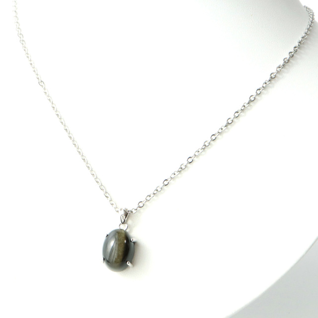 ゴールデンシャイン オブシディアン ペンダント Silver925 天然石 1点物