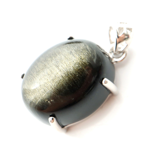 ゴールデンシャイン オブシディアン ペンダント Silver925 天然石 1点物