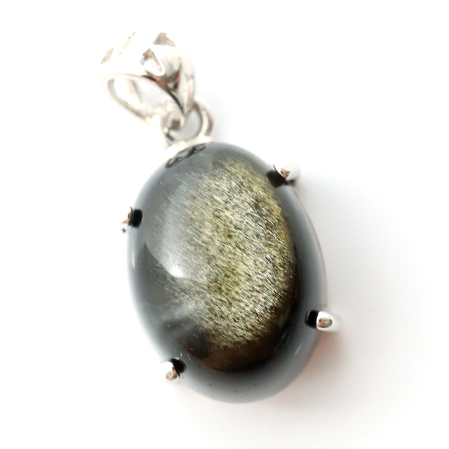 ゴールデンシャイン オブシディアン ペンダント Silver925 天然石 1点物