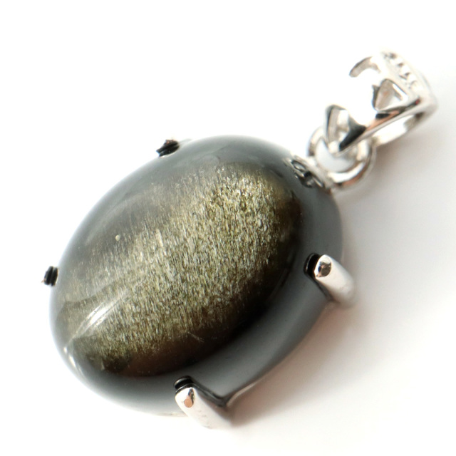 ゴールデンシャイン オブシディアン ペンダント Silver925 天然石 1点物