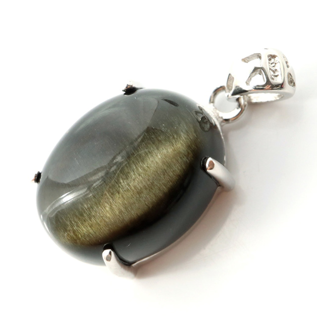 ゴールデンシャイン オブシディアン ペンダント Silver925 天然石 1点物