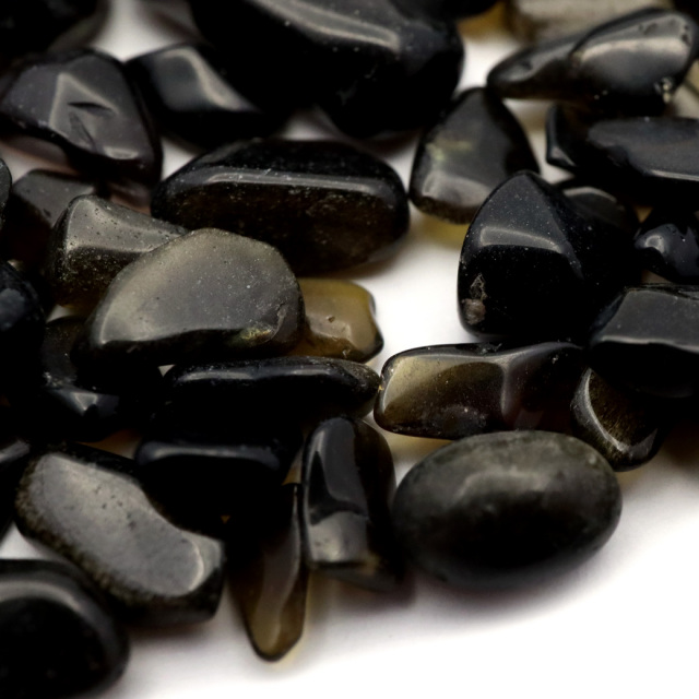 ゴールデンシャインオブシディアン サイズ小 高品質 さざれ石 100g