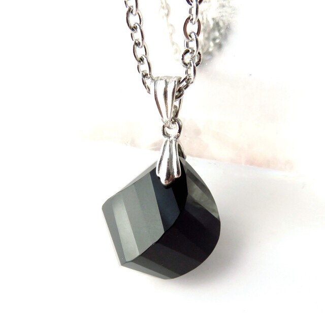 オニキス ペンダント Silver925 ネックレス 天然石 パワーストーン 多面カット