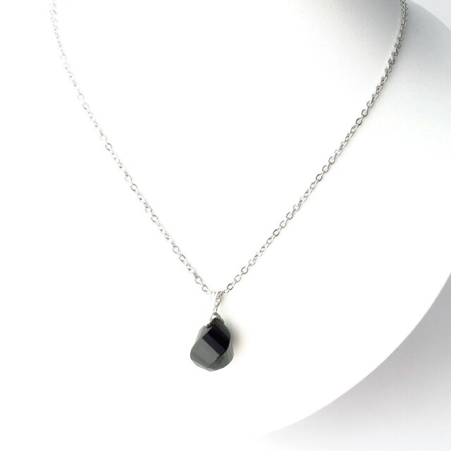 オニキス ペンダント Silver925 ネックレス 天然石 パワーストーン 多面カット