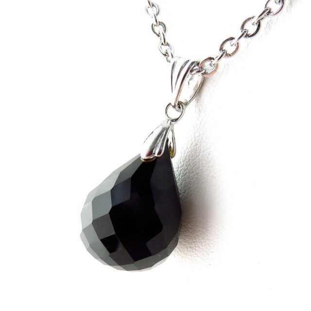 オニキス ペンダント Silver925 ネックレス 天然石 パワーストーン 多面カット