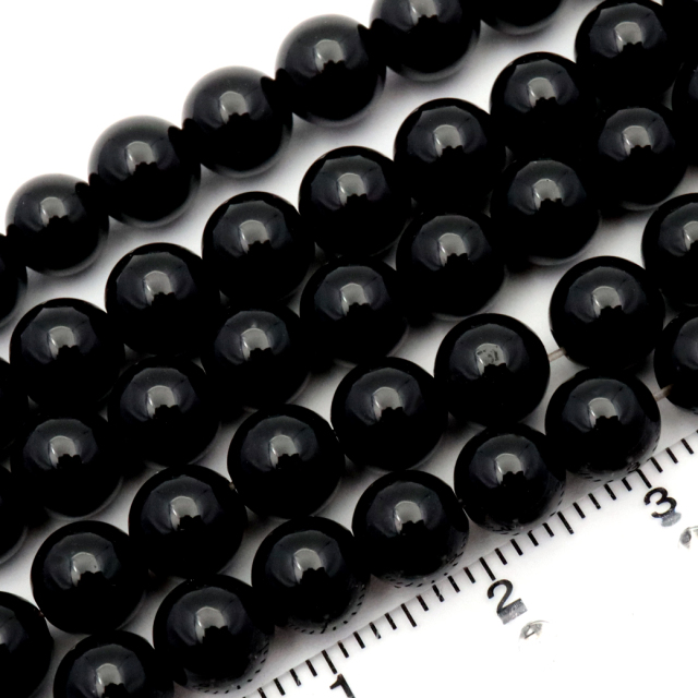 オニキス 一連 ラウンド ビーズ 6mm 長さ約38cm 黒瑪瑙 天然石 パワーストーン ブラック 材料 ハンドメイド パーツ 手芸 手作り