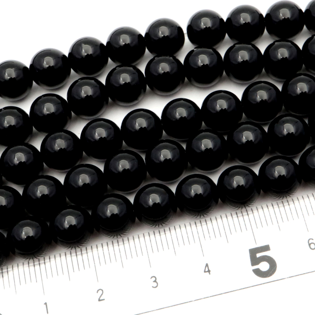 オニキス 一連 ラウンド ビーズ 8mm 長さ約38cm 黒瑪瑙 天然石