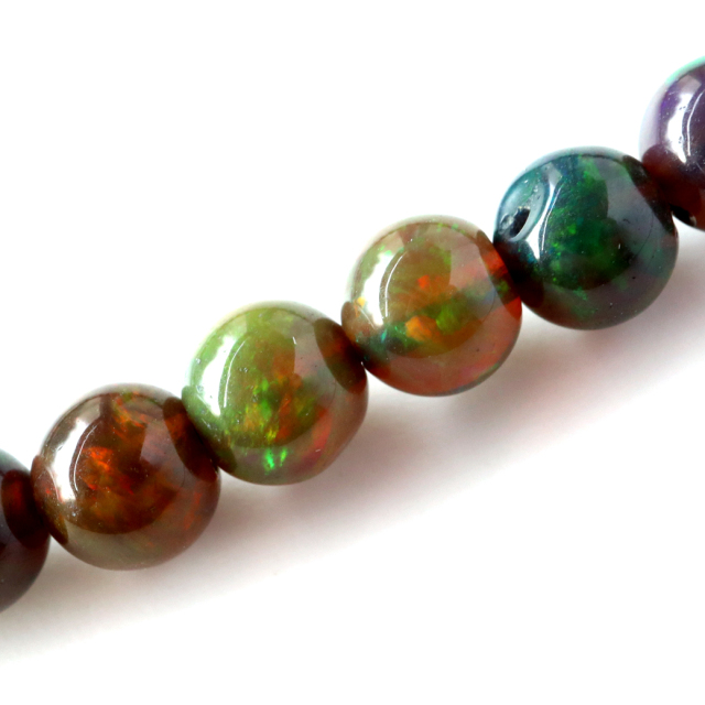 ブラックオパール ブレスレット 5.5-6mm エチオピア産 エチオピアオパール プレシャス AAA opal  天然石 パワーストーン 10月