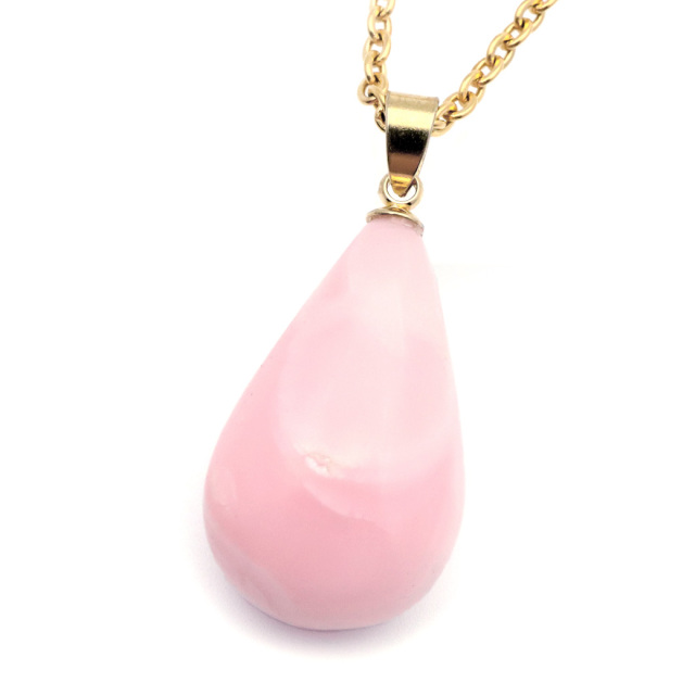 ピンクオパール ペンダント 天然石 ネックレス 1点もの 蛋白石 パワーストーン Pink Opal