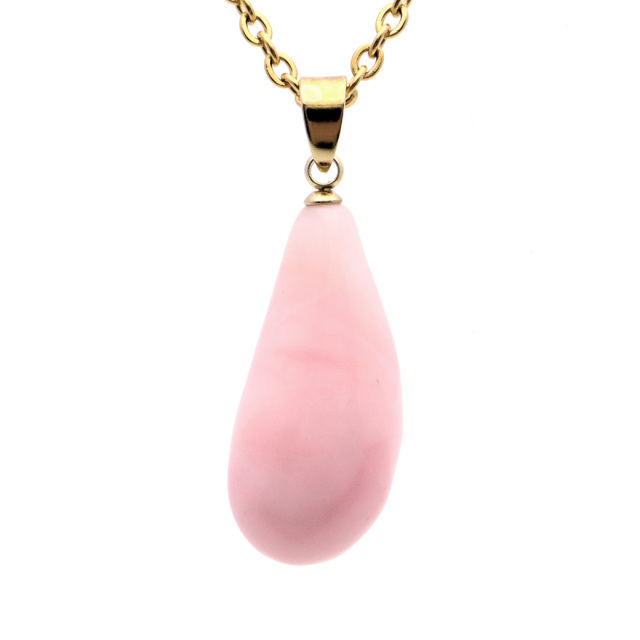 ピンクオパール ペンダント 天然石 ネックレス 1点もの 蛋白石 パワーストーン Pink Opal