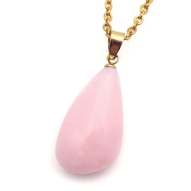 ピンクオパール ペンダント 天然石 ネックレス 1点もの 蛋白石 パワーストーン Pink Opal