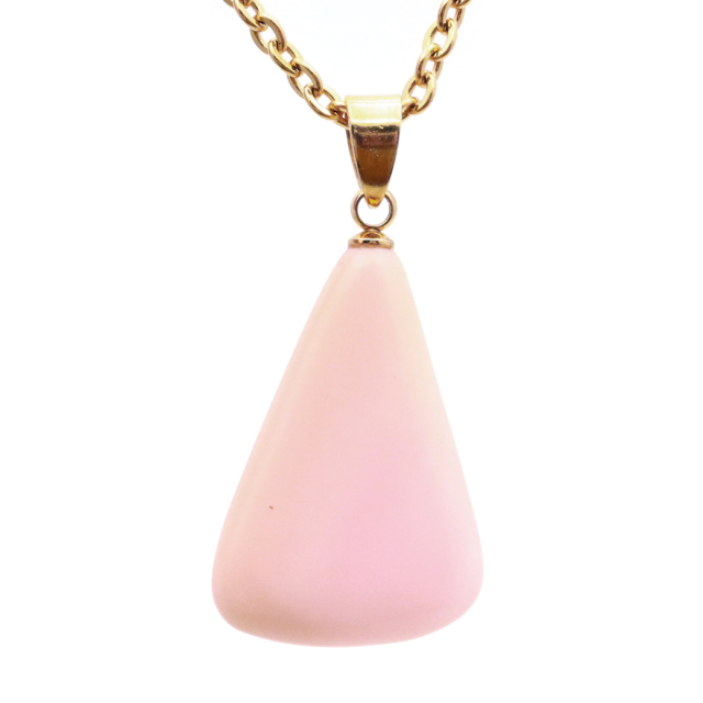 No.1048 宝石質 ピンクオパール ドロップ ペンダントトップ 14kgf ピンクオパール シルバー ネックレス ドロップ 雫 誕生石 10月