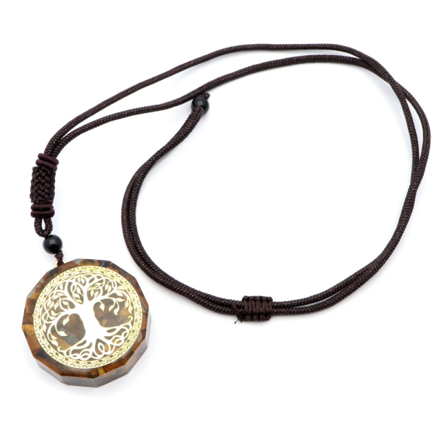 オルゴナイト ペンダント ツリーオブライフ 生命の樹 幸運 開運 浄化 12角形 スピリチュアル グッズ ネックレス 紐付き