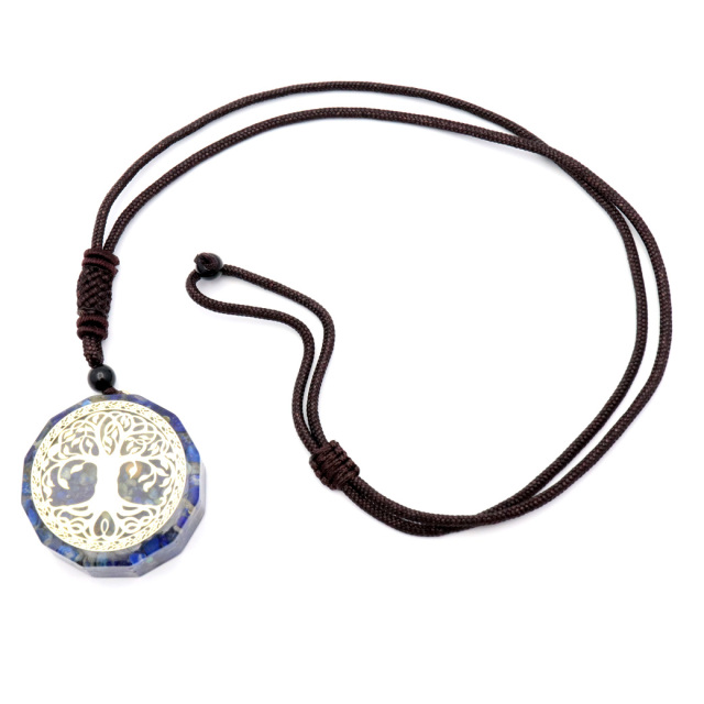 オルゴナイト ペンダント ツリーオブライフ 生命の樹 幸運 開運 浄化 12角形 スピリチュアル グッズ ネックレス 紐付き