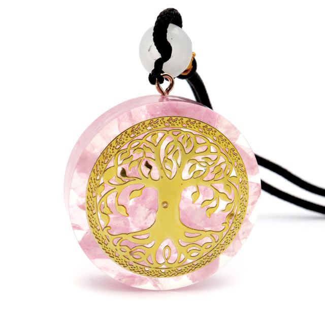 オルゴナイト ペンダント ツリーオブライフ 生命の樹 幸運 開運 浄化 12角形 スピリチュアル グッズ ネックレス 紐付き