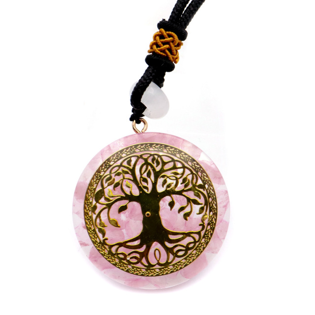 オルゴナイト ペンダント ツリーオブライフ 生命の樹 幸運 開運 浄化 12角形 スピリチュアル グッズ ネックレス 紐付き