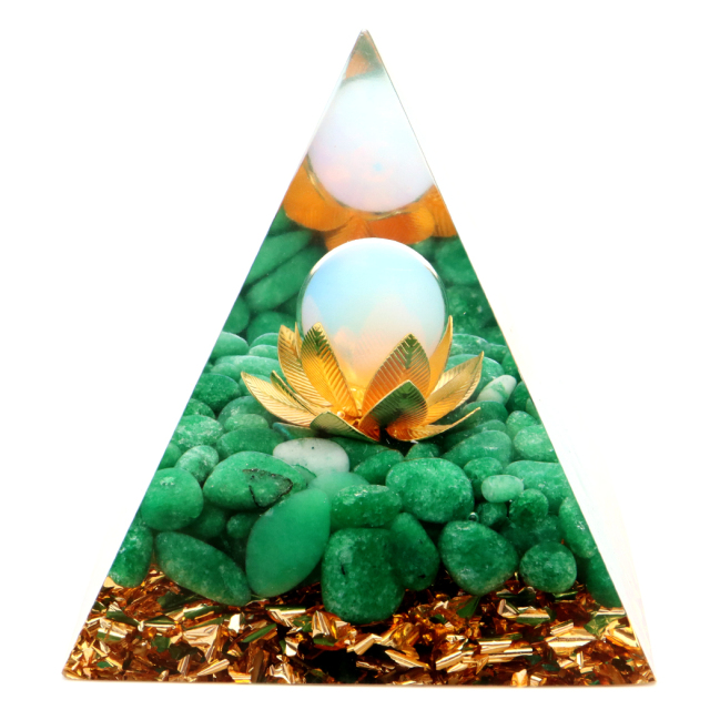 オルゴナイト ピラミッド 蓮の花 orgonite pyramid  置物 天然石 パワーストーン 浄化